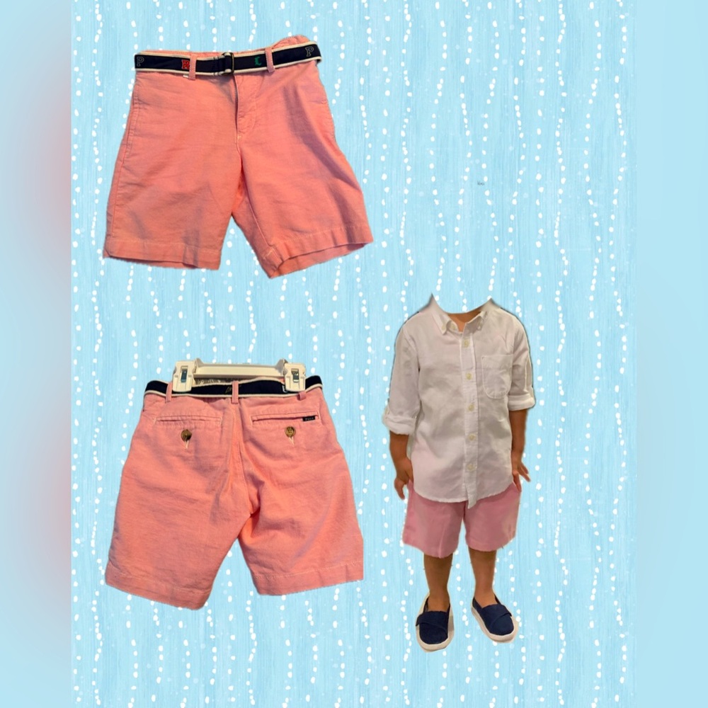 Ralph Lauren linen shorts 4T WITH belt like new great deal!!!
